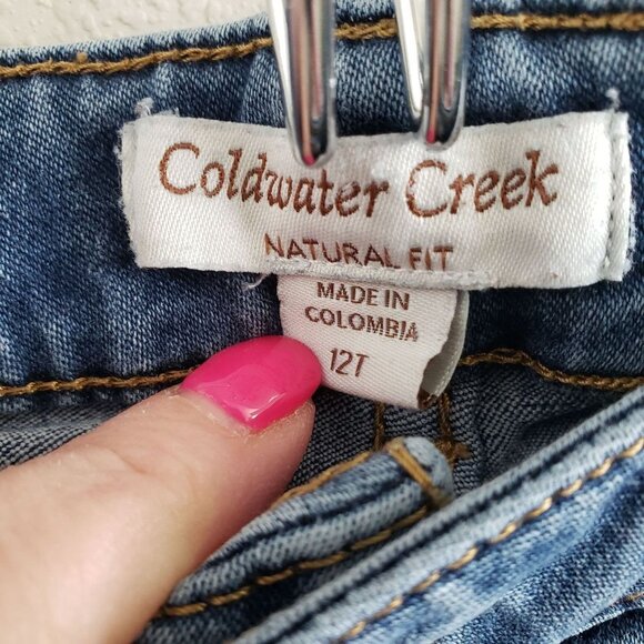 Coldwater Creek Woman's Size 12 Tall Natural Fit Tapered Skinny Jean Medium Wash - Picture 3 of 6